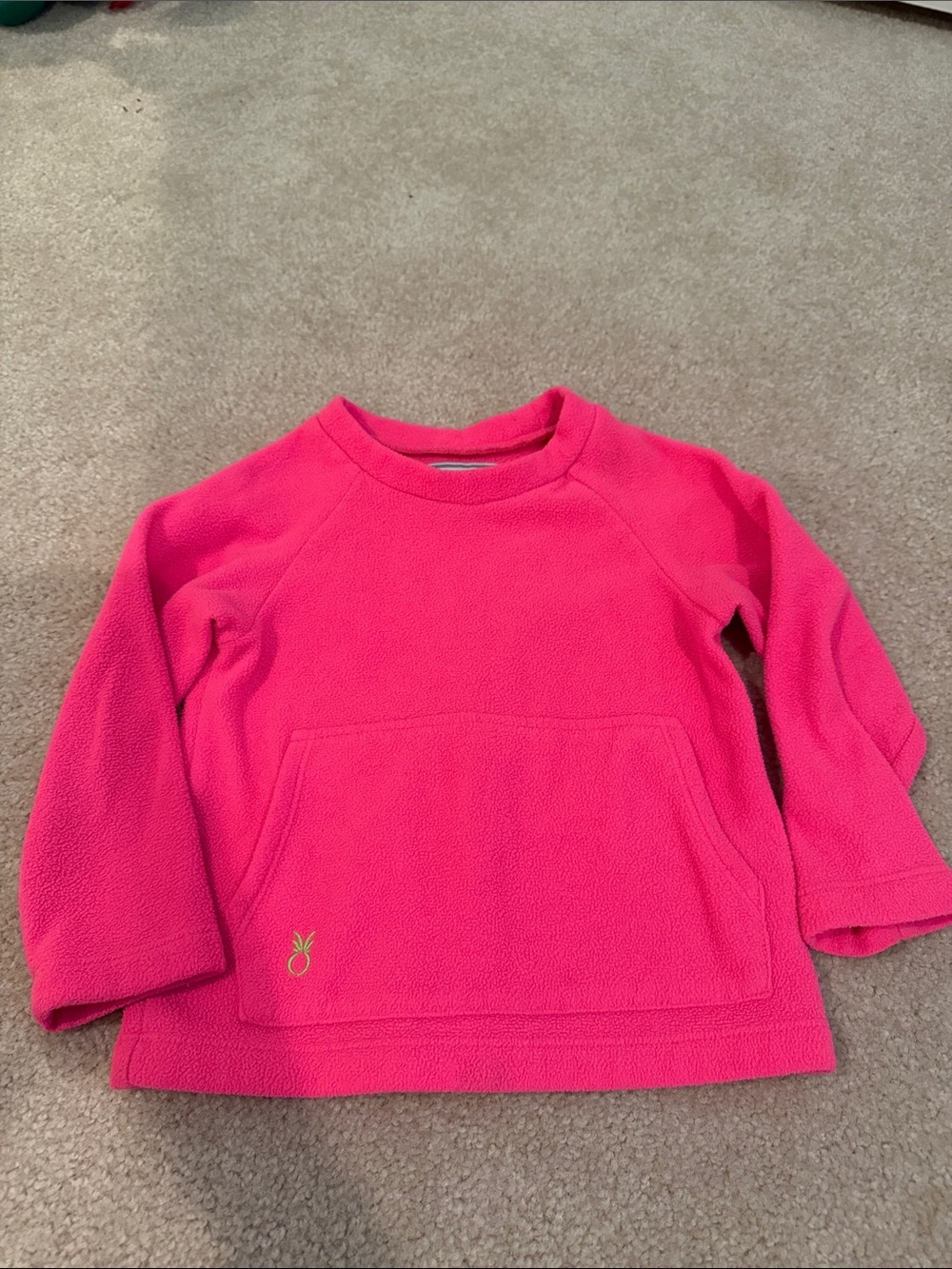 Girls' Bright Pink Fleece Pullover Top